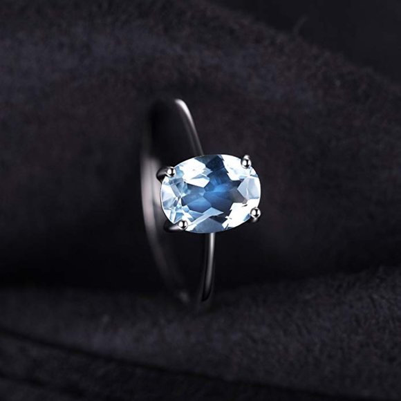 💎 1.55ct Blue Topaz Ring - 925 Sterling Silver - Picture 3 of 7